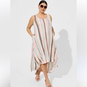Torrid Multicolor Striped Midi Dress